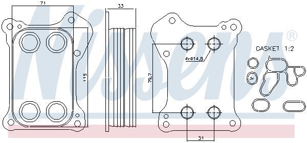 Radiador óleo motor NISSENS ref. 90739