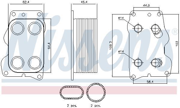 Radiateur d'huile moteur (Refroidisseur d'huile moteur) NISSENS ref. 90740