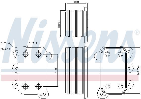 Radiador óleo motor NISSENS ref. 90746
