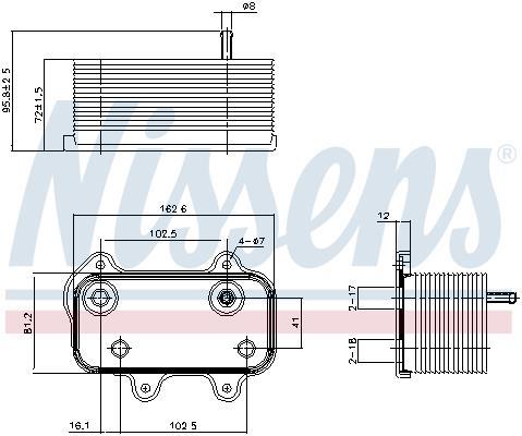 Radiateur d'huile moteur (Refroidisseur d'huile moteur) NISSENS 90753