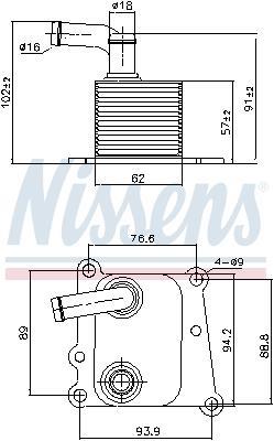 Radiador óleo motor NISSENS ref. 90776