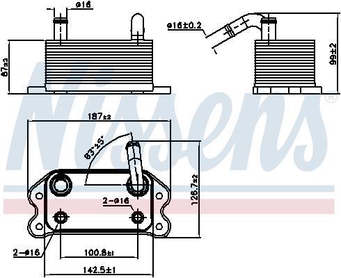 Radiador óleo motor NISSENS ref. 90779