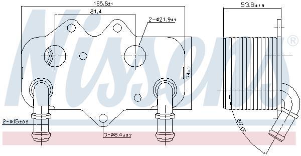 Radiador óleo motor NISSENS ref. 90781
