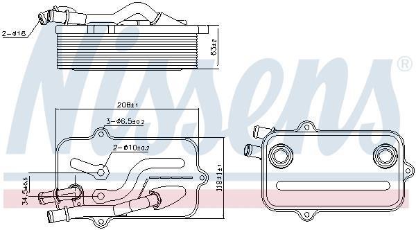 Radiador de óleo de caixa de velocidade automática NISSENS ref. 90782
