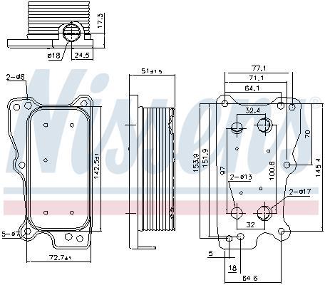 Radiador óleo motor NISSENS ref. 90783