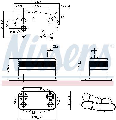 Radiador óleo motor NISSENS ref. 90786