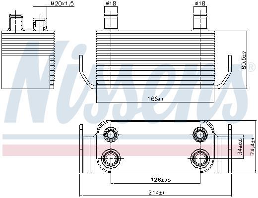 Radiador óleo motor NISSENS ref. 90788