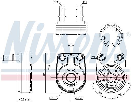 Radiador óleo motor NISSENS ref. 90795
