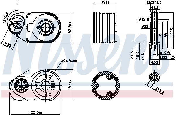 Radiador óleo motor NISSENS ref. 90796