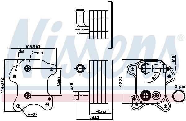 Radiador óleo motor NISSENS ref. 90801