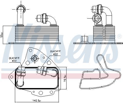 Radiador óleo motor NISSENS ref. 90803