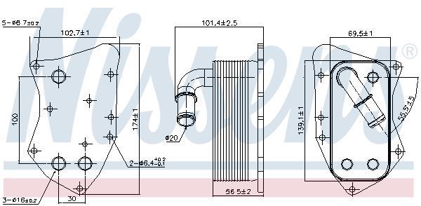 Radiador óleo motor NISSENS ref. 90804
