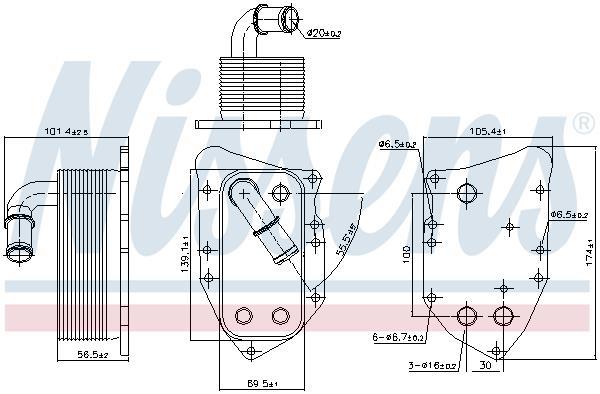 Radiador óleo motor NISSENS ref. 90805
