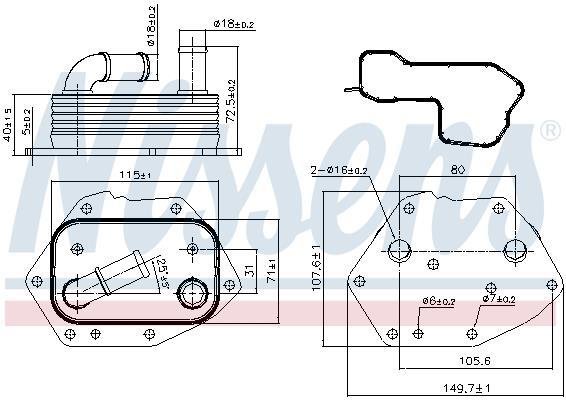 Radiador óleo motor NISSENS ref. 90808