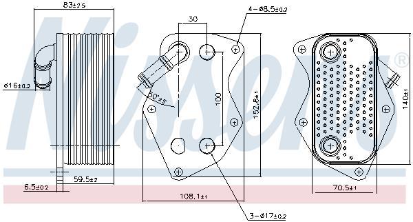 Radiador óleo motor NISSENS ref. 90809
