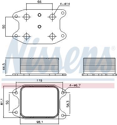 Radiador óleo motor NISSENS ref. 90810