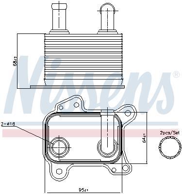 Radiador óleo motor NISSENS ref. 90825