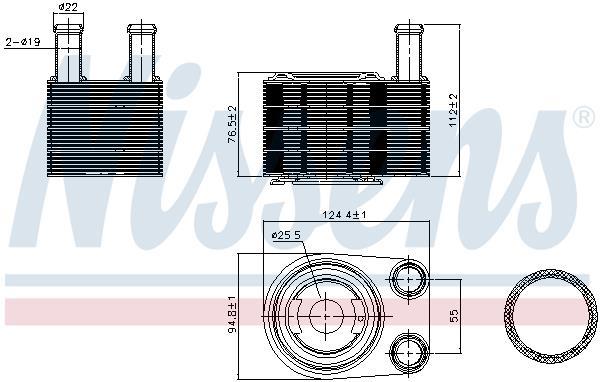 Radiador óleo motor NISSENS ref. 90845