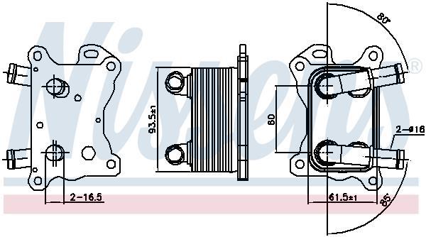 Radiador óleo motor NISSENS ref. 90881