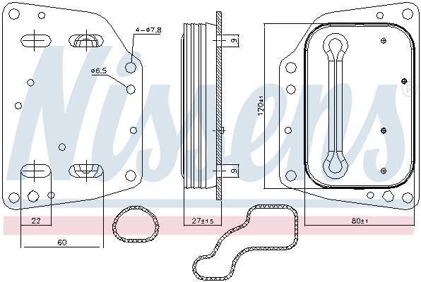 Radiador óleo motor NISSENS ref. 90882