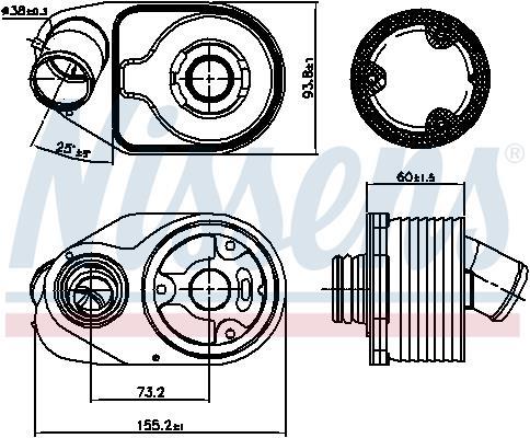 Radiador óleo motor NISSENS ref. 90888