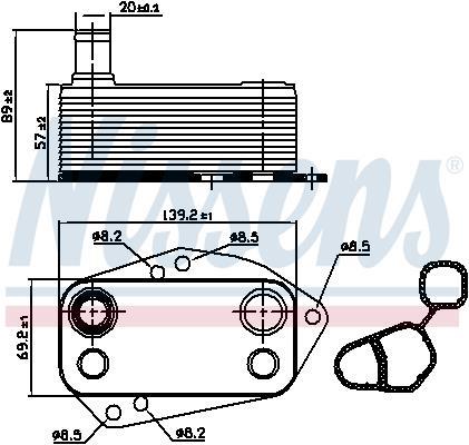 Radiador óleo motor NISSENS ref. 90890