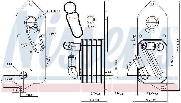 Radiador óleo motor NISSENS ref. 90892
