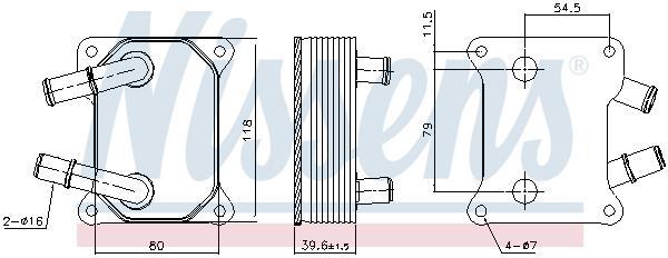 Radiador óleo motor NISSENS ref. 90897