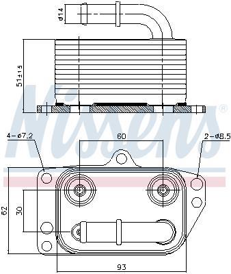 Radiador óleo motor NISSENS ref. 90899