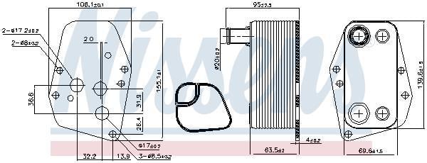 Radiador óleo motor NISSENS ref. 90904