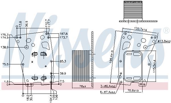 Radiateur d'huile moteur (Refroidisseur d'huile moteur) NISSENS ref. 90907
