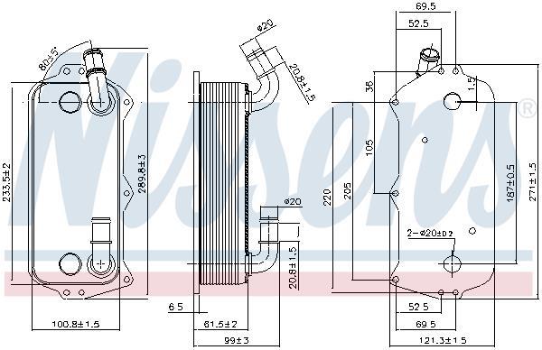 Radiateur d'huile moteur (Refroidisseur d'huile moteur) NISSENS ref. 90916