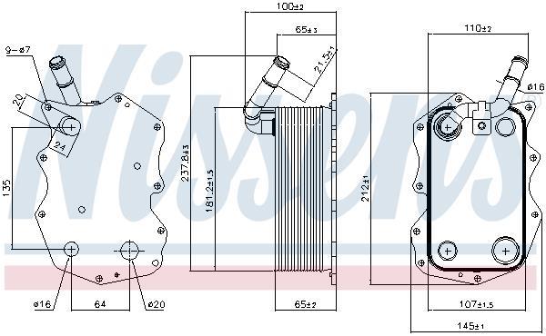 Radiador óleo motor NISSENS ref. 90917