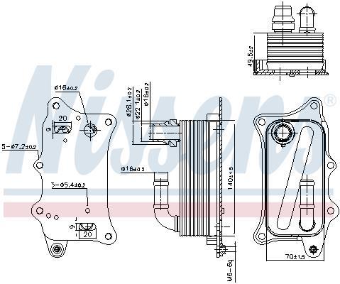 Radiador óleo motor NISSENS ref. 90918