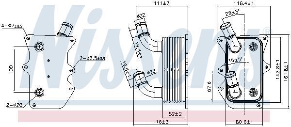 Radiateur d'huile moteur (Refroidisseur d'huile moteur) NISSENS ref. 90919