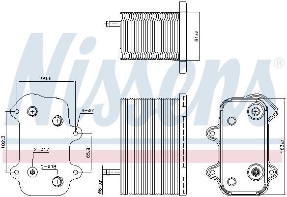 Radiateur d'huile moteur (Refroidisseur d'huile moteur) NISSENS 90938