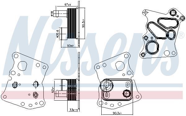 Radiador óleo motor NISSENS ref. 90943
