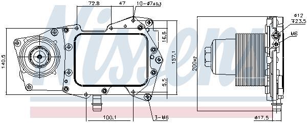Radiateur d'huile moteur (Refroidisseur d'huile moteur) NISSENS 90945
