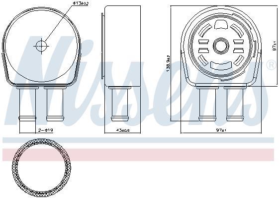 Radiateur d'huile moteur (Refroidisseur d'huile moteur) NISSENS ref. 90946