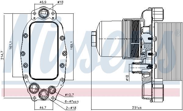 Radiateur d'huile moteur (Refroidisseur d'huile moteur) NISSENS ref. 90948