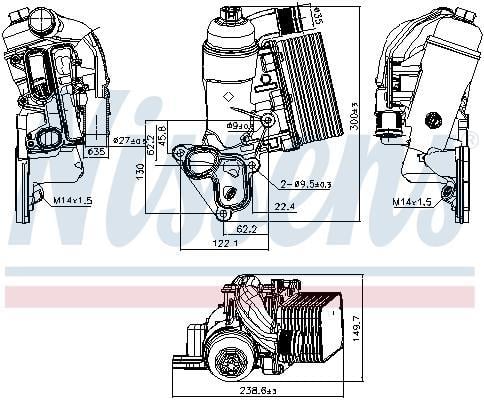 Radiateur d'huile moteur (Refroidisseur d'huile moteur) NISSENS 90953