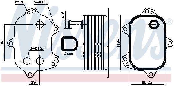 Radiador óleo motor NISSENS ref. 90960