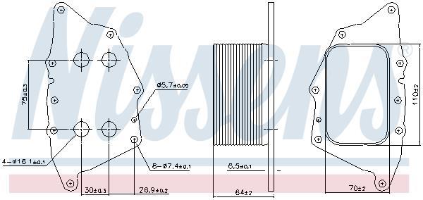 Radiateur d'huile moteur (Refroidisseur d'huile moteur) NISSENS 90962
