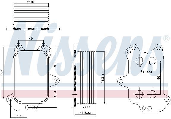 Radiateur d'huile moteur (Refroidisseur d'huile moteur) NISSENS 90966