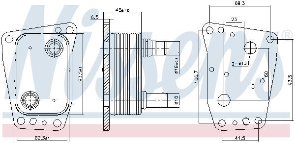 Radiateur d'huile moteur (Refroidisseur d'huile moteur) NISSENS 90967