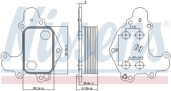 Radiateur d'huile moteur (Refroidisseur d'huile moteur) NISSENS ref. 90968