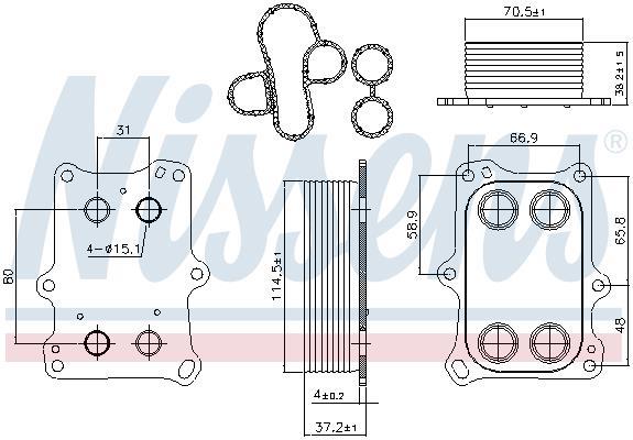 Radiateur d'huile moteur (Refroidisseur d'huile moteur) NISSENS ref. 90969
