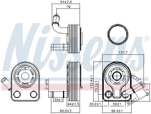 Radiateur d'huile moteur (Refroidisseur d'huile moteur) NISSENS 90970