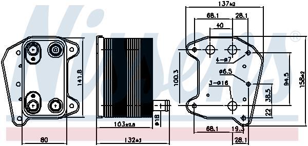 Radiateur d'huile moteur (Refroidisseur d'huile moteur) NISSENS 90974