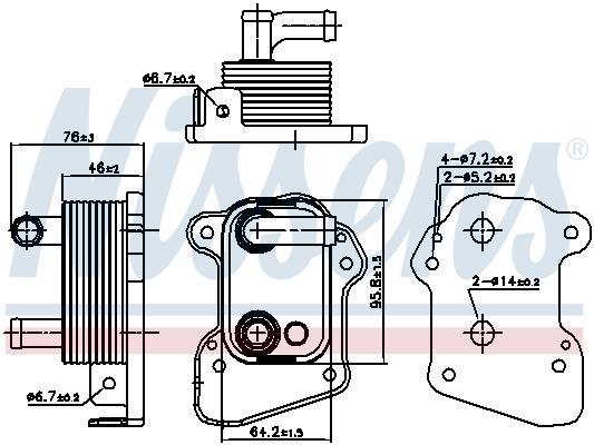Radiador óleo motor NISSENS ref. 90977